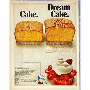 General Foods Dream Whip "The Best Strawberry Shortcake" Vintage Print Ad 1970